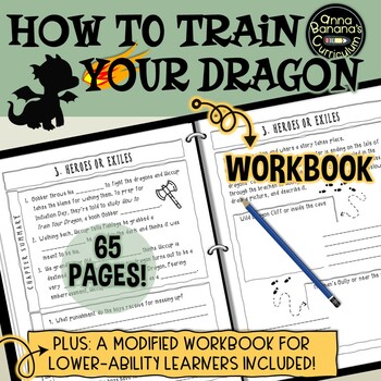 Preview of How to Train Your Dragon Workbook: PRINT Novel Study