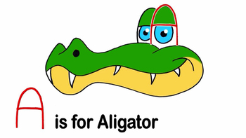 Preview of How to Turn Letter A into an Aligator - Video and Printables