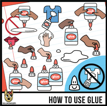 Preview of How to Use Glue - How Not to Use Glue - Clip Art