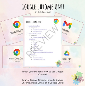 Preview of How to Use Google Chrome, Gmail, and Google Drive: Lessons with Assignments
