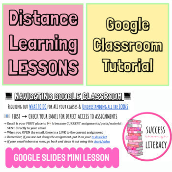Preview of How to Use Google Classroom Tutorial -Google Slides Lesson for Distance Learning