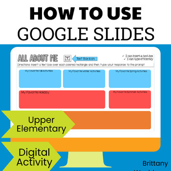 Preview of How to Use Google Slides - All About Me Digital Activity