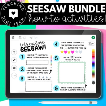 Preview of How to Use SEESAW for Students - DIGITAL ACTIVITY BUNDLE - Back to School Online