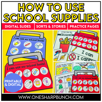 Preview of How to Use School Supplies First Week of Back to School Fine Motor Activities