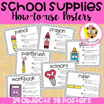 Preview of How to Use School Supplies - Posters