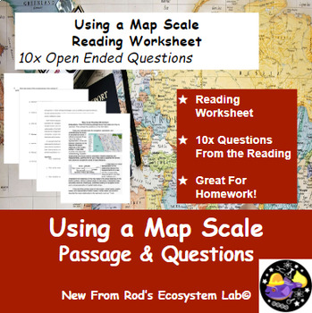 Preview of How to Use a Map Scale Reading Worksheet **Editable**