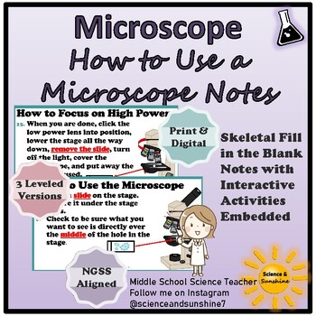 Preview of How to Use a Microscope Digital Microsoft Powerpoint Notes