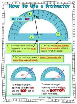 How to Use a Protractor Freebie by Downeast Teach | TpT