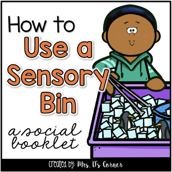 Preview of How to Use a Sensory Bin Social Story Booklet + Sensory Bin Rule Cards