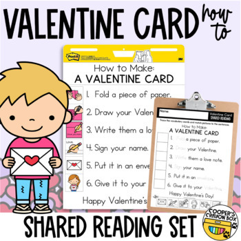 Preview of How to: Valentines | Shared Reading Poem | Project & Trace, Sight Words, Vocab