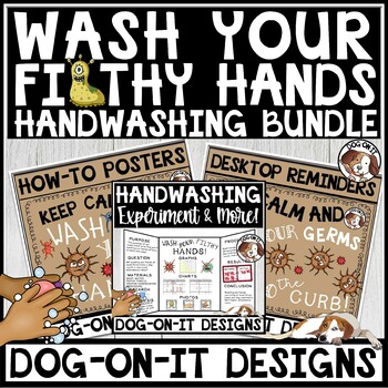 Preview of How to Wash Your Hands Boom Cards Bookmarks Booklet Posters Experiment Bundle