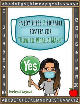 Preview of How to Wear a Mask: 3 Bitmoji inspired Posters (portrait)