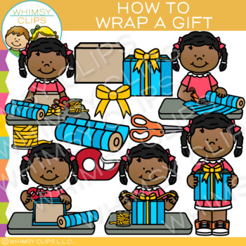 Preview of How to Wrap a Gift Clip Art for Christmas or All Year Sequencing