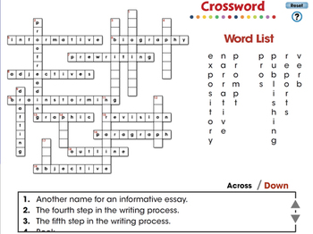 5 paragraph essay crossword puzzle