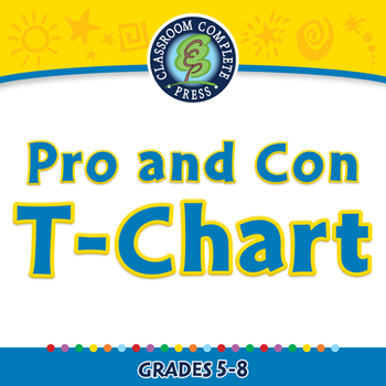 Preview of How to Write An Essay: Pro and Con T-Chart - NOTEBOOK Gr. 5-8