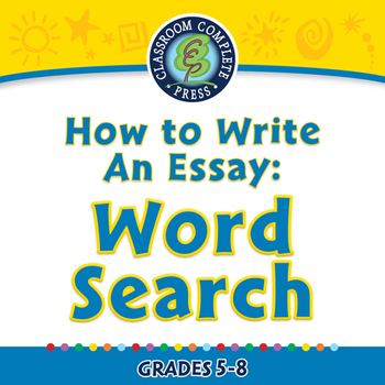 Preview of How to Write An Essay: Word Search - NOTEBOOK Gr. 5-8