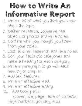 Preview of How to Write An Informative Report