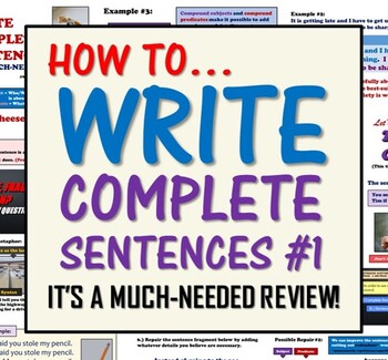 Preview of How to Write Complete Sentences #1: A Basic Reintroduction