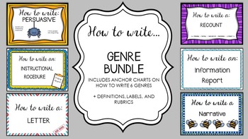 Preview of Genre Writing Bundle - a writing 'how to' and assessment pack