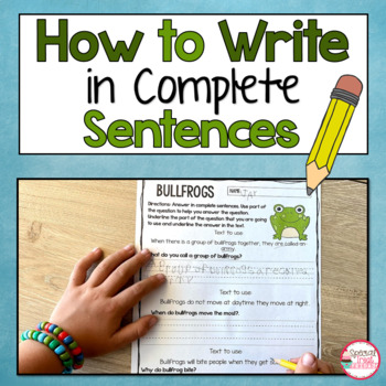 Writing Complete Sentences Activities by Special Treat Friday | TpT