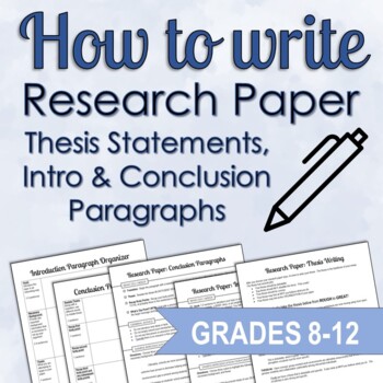 Preview of How to Write Thesis, Intro & Conclusion Paragraphs (Research Essay) - Editable!
