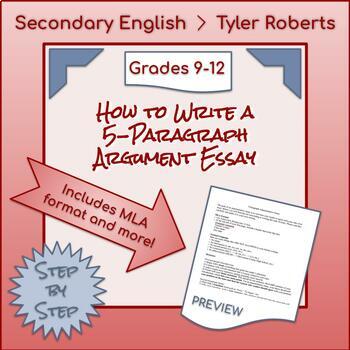 Preview of How to Write a 5 Paragraph Argument Essay: Lesson / Handout - Covers MLA Format+