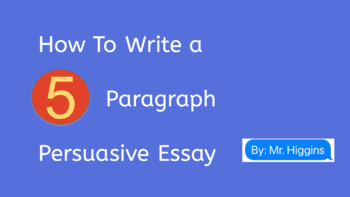 Preview of How to Write a 5-Paragraph Persuasive Essay: Presentation and Teacher's Guide