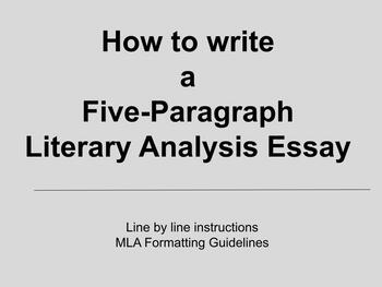 How to Write a 5-paragraph Literary Analysis Essay by Your ELA Teacher ...