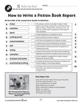 how to write a fiction book report