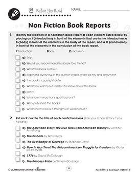 english book report non fiction