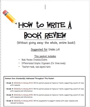 Preview of How to Write a Book Review Packet