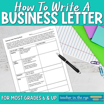 Preview of How to Write a Business Letter Planning Template and Guide for Students!