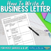 How to Write a Business Letter Planning Template and Guide