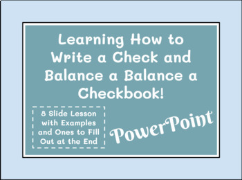 Preview of How to Write a Check and Balance Checkbook