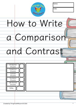 Preview of How to Write a Comparison and Contrast (The Writing Process)