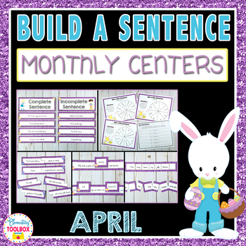 Preview of Build a Sentence Center Activities for April | Distance Learning