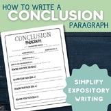 How to Write a Conclusion Paragraph Graphic Organizer