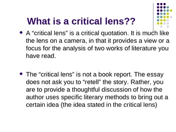 lens essay purpose