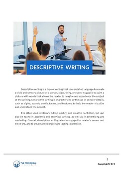 Preview of How to Write a Descriptive Writing Essay for a Person, Place and Object