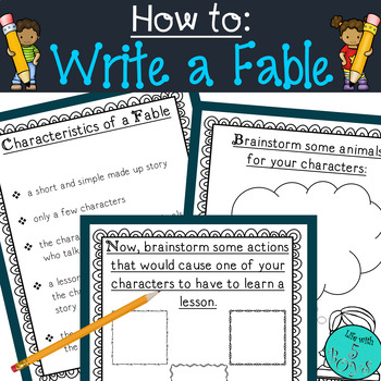 Preview of How to Write a Fable- Fable Writing Activity with Graphic Organizers 