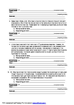 'Developing A Good Hypothesis' Science Worksheet