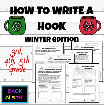 Preview of How to Write a Hook Activities WINTER Model and Practice