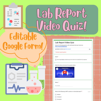 Preview of How to Write a Lab Report: Video Quiz! No Prep Needed!