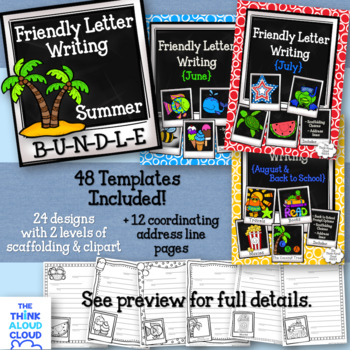 Preview of How to Write a Letter to a Friend ~ Templates {Summer / Back-to-School} ~ BUNDLE