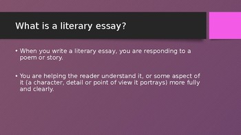 how to write a literary essay ppt