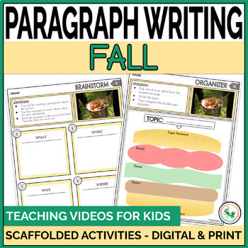 Preview of How to Write a Paragraph Activities For Fall Digital & Printable Resource