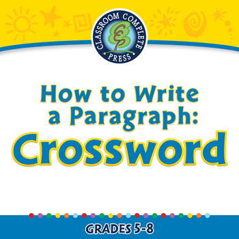 Preview of How to Write a Paragraph: Crossword - NOTEBOOK Gr. 5-8