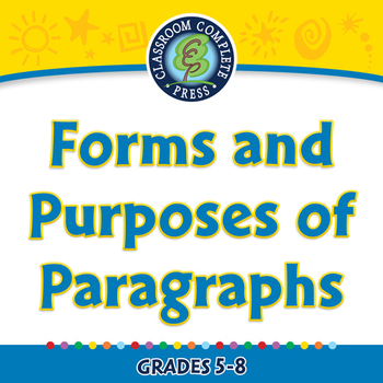 Preview of How to Write a Paragraph: Forms and Purposes of Paragraphs - NOTEBOOK Gr. 5-8