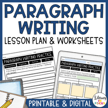 Preview of How to Write a Paragraph Lesson | Worksheets | Printable & Digital