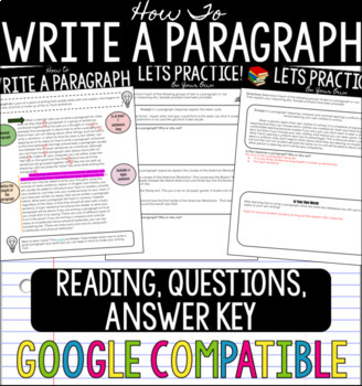 Preview of How to Write a Paragraph Review - Reading & Activity